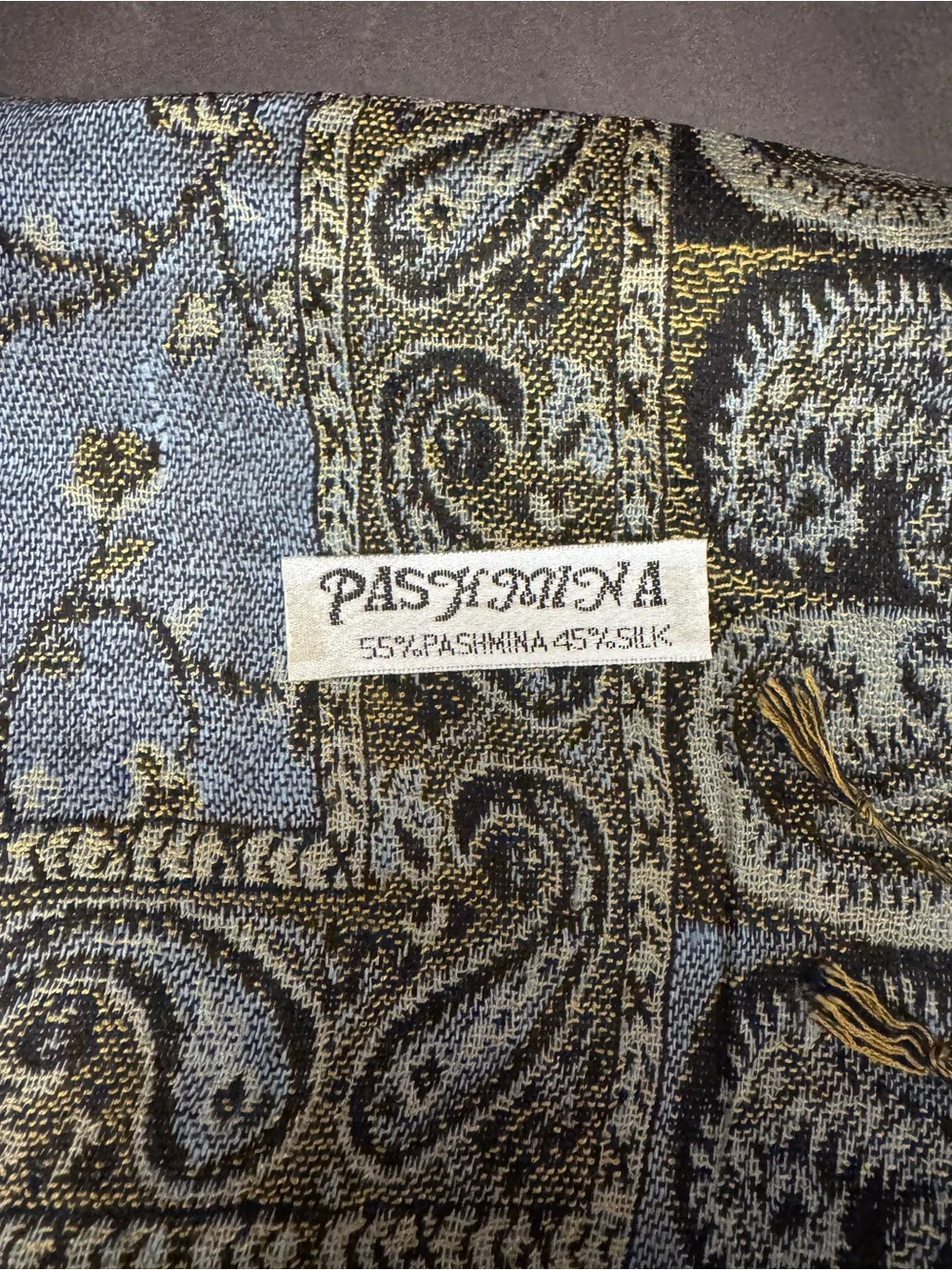 Pashmina Women's Paisley Fringe Shawl Coat - Blue